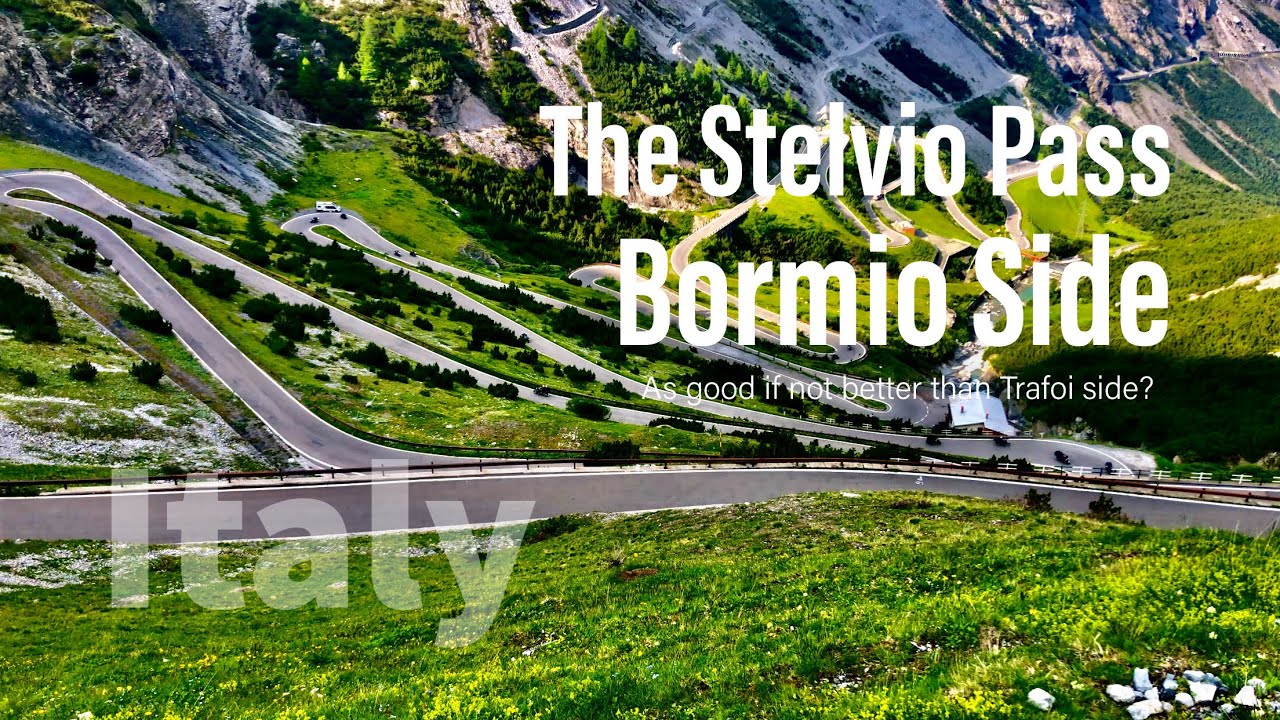 Stelvio pass on a motorcycle , Bormio side
