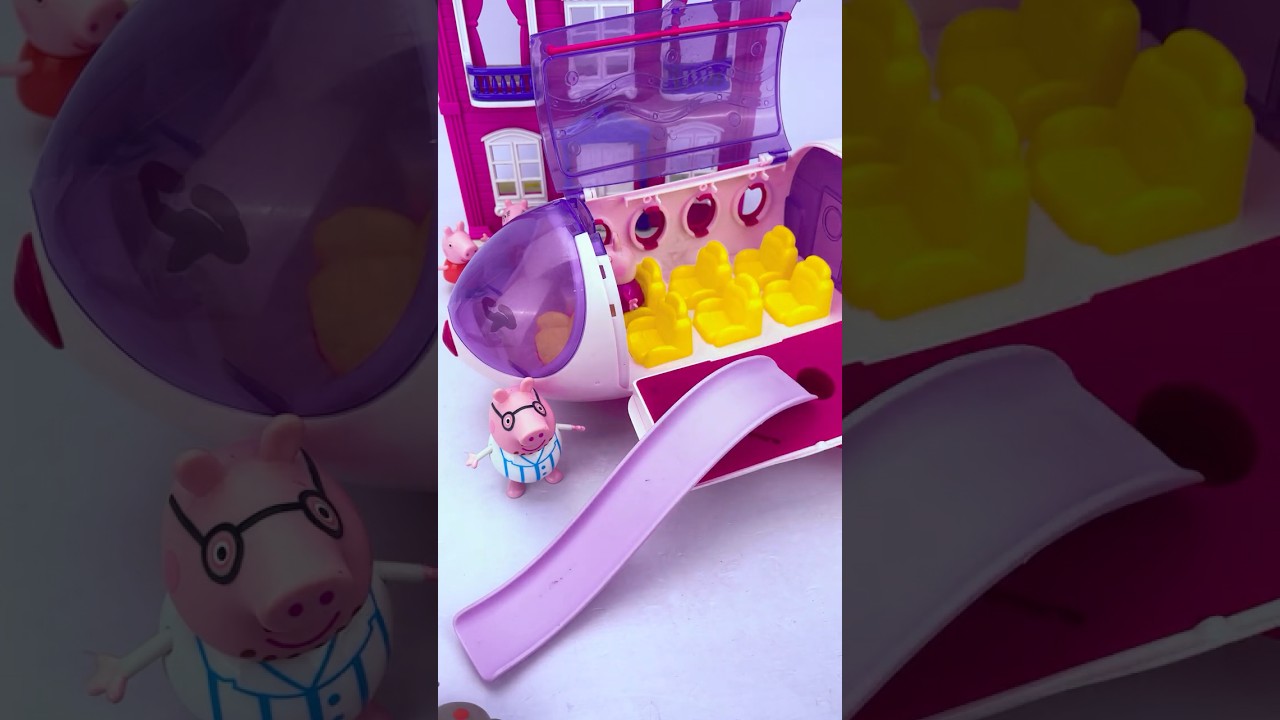 Satisfying with Unboxing & Review Peppa pig Slide & Plane Toy #toys #peppapig #review #shorts