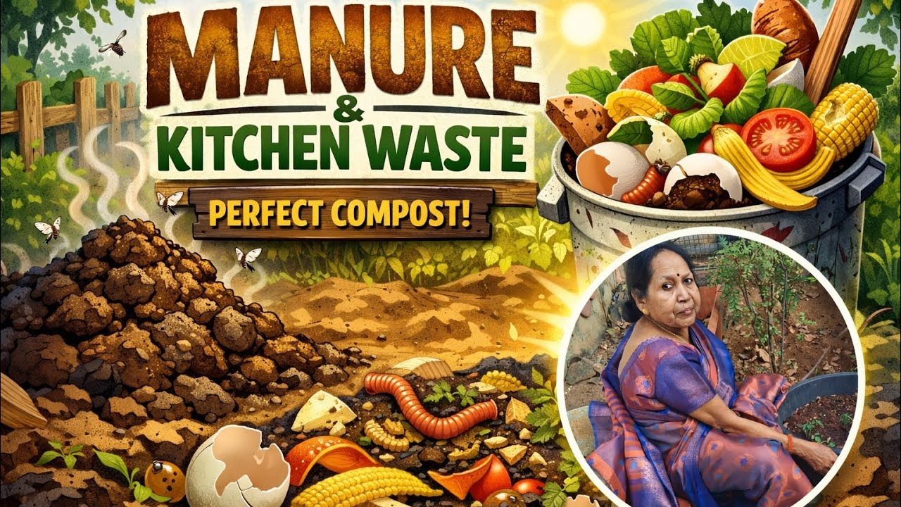 Compost with kitchen waste 