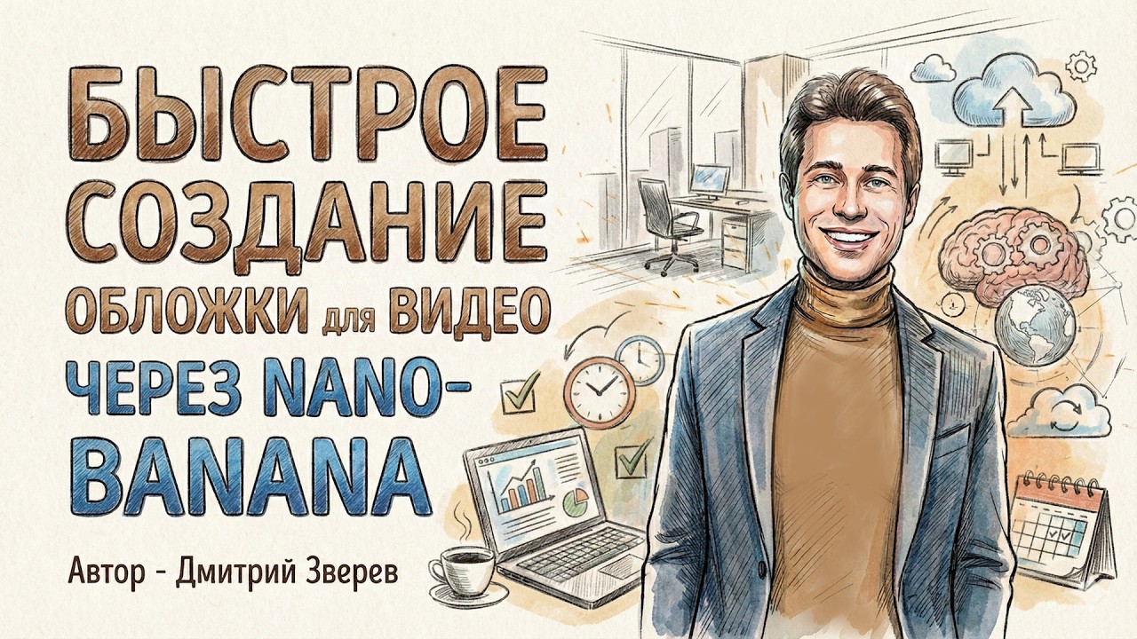 Быстрое создание обложки для видео через нейросеть Nano-banana