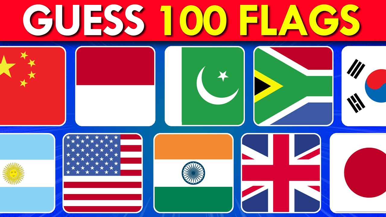 Guess The Country By The Flag Quiz 🚩 | Can You Guess 100 Flags?