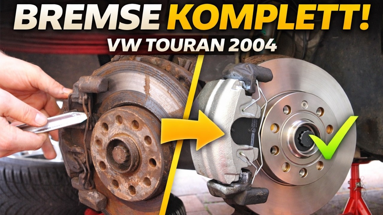 VW Touran Bremsen KOMPLETT erneuern 🛠️ Sattel, Scheiben & Bel&auml;ge (mit Drehmoment & Entl&uuml;ften)