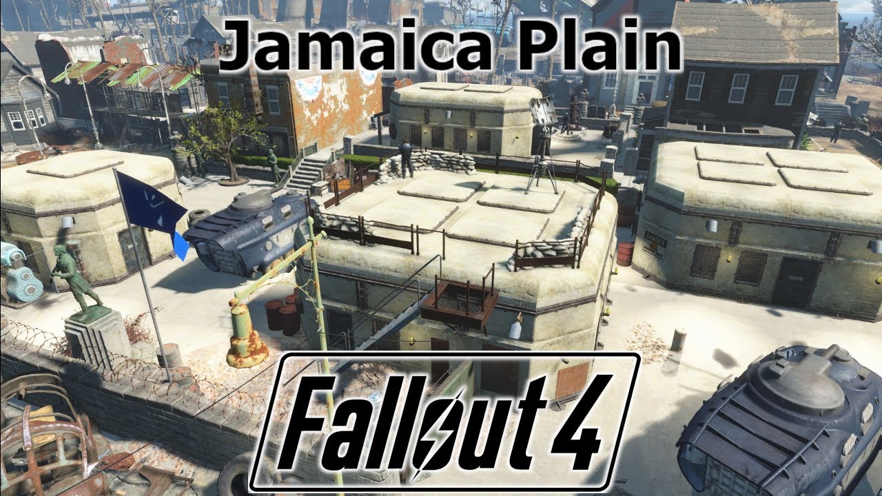 Fallout 4 Jamaica Plain Settlement Tour | Minutemen Military Outpost/Supply Depot | Settlement Build