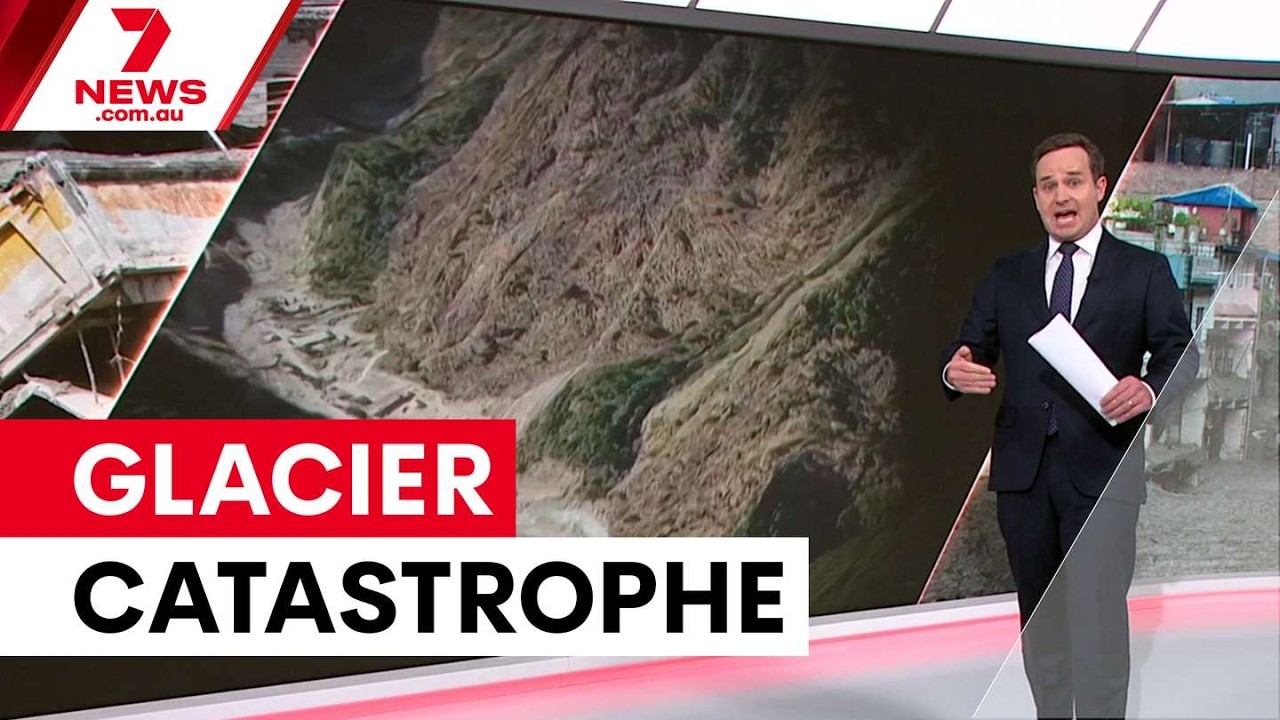 Himalayan glacier collapse triggers devastating flood | 7NEWS