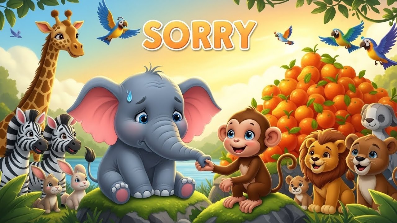 Baby Elephant Says Sorry to Monkey 😢❤️ Heartwarming Friends Forever