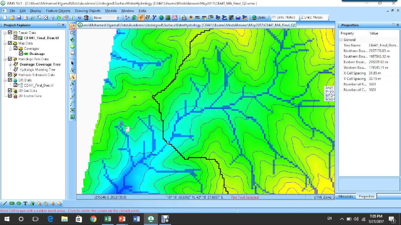 Hydraulic Design Of Dams using WMS (In Arabic) (Part1: Sizing of dam height, width and capacity)
