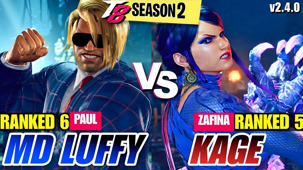T8 | Md Luffy 19 (Paul) vs Kagemaru (Zafina) | Tekken 8 High Level Matches