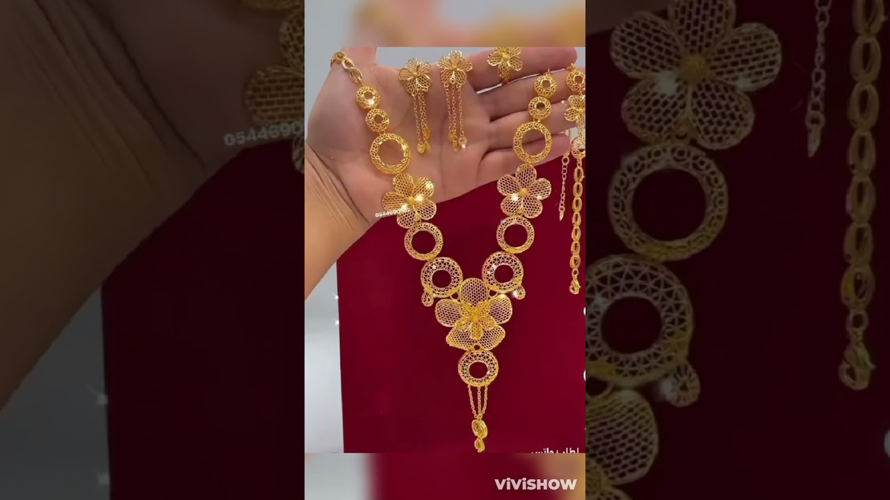 Dubai gold necklace designs #goldjewellery #gold #earringsdesign #dubaigoldplatedjewellery