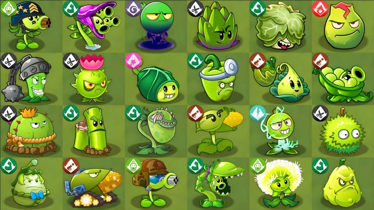 24 GREEN Premium Plants Power-Up! vs PvZ 2 All Final Bosses Fight! - PvZ 2 Mod Final Boss