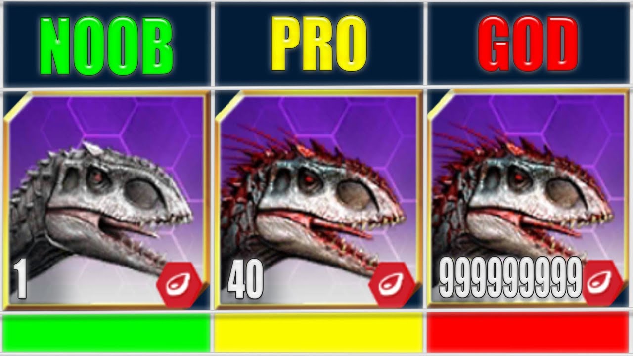 NOOB vs PRO vs GOD I-REX 999 I-REX PACK | JURASSIC WORLD THE GAME