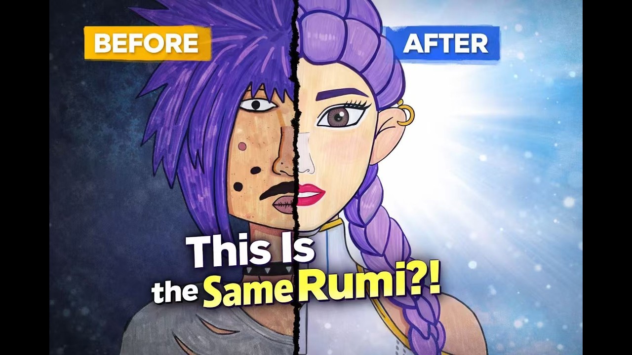 This Is the Same Rumi?! | Ugly to Idol Makeover#kpopdemonhunters #rumi