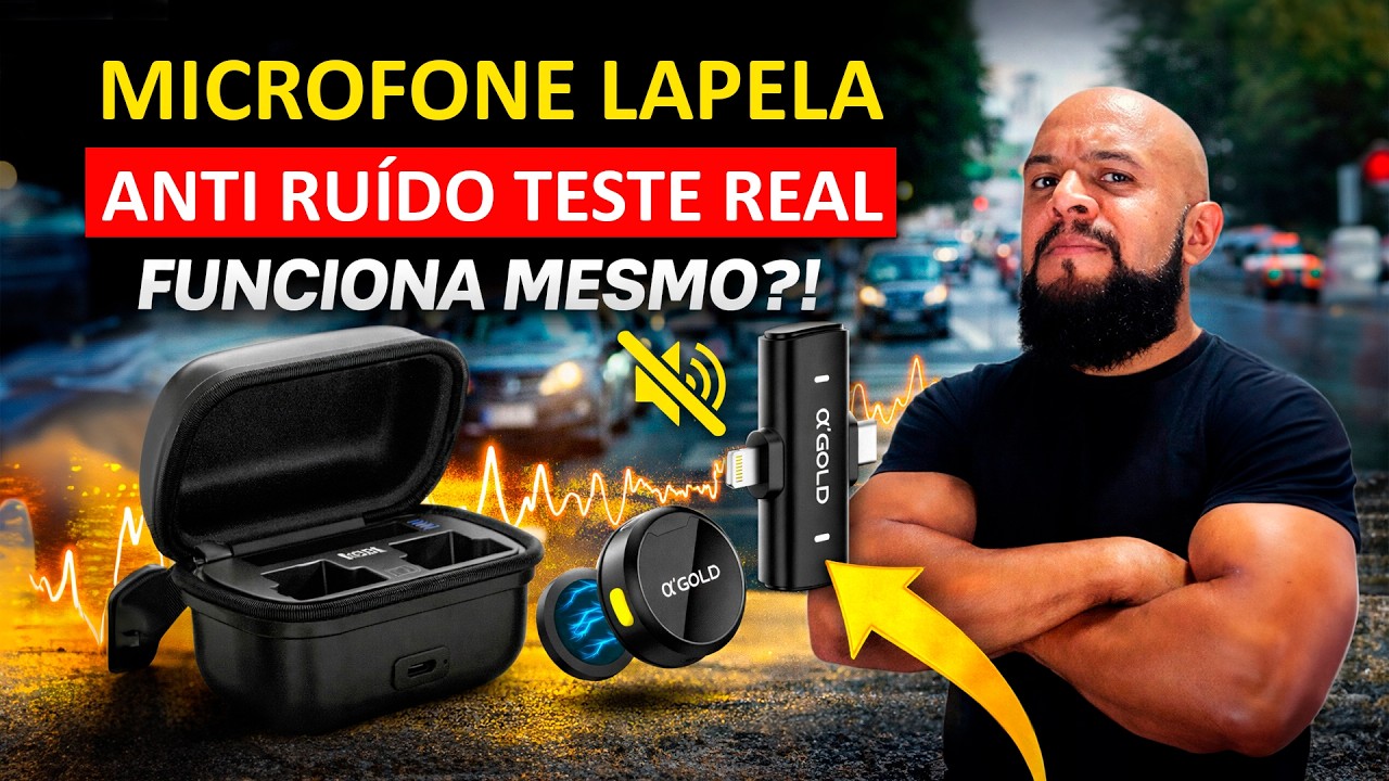 Microfone Lapela Sem Fio A&rsquo;Gold MCF-38 &eacute; Bom? Teste de &Aacute;udio + Anti Ru&iacute;do