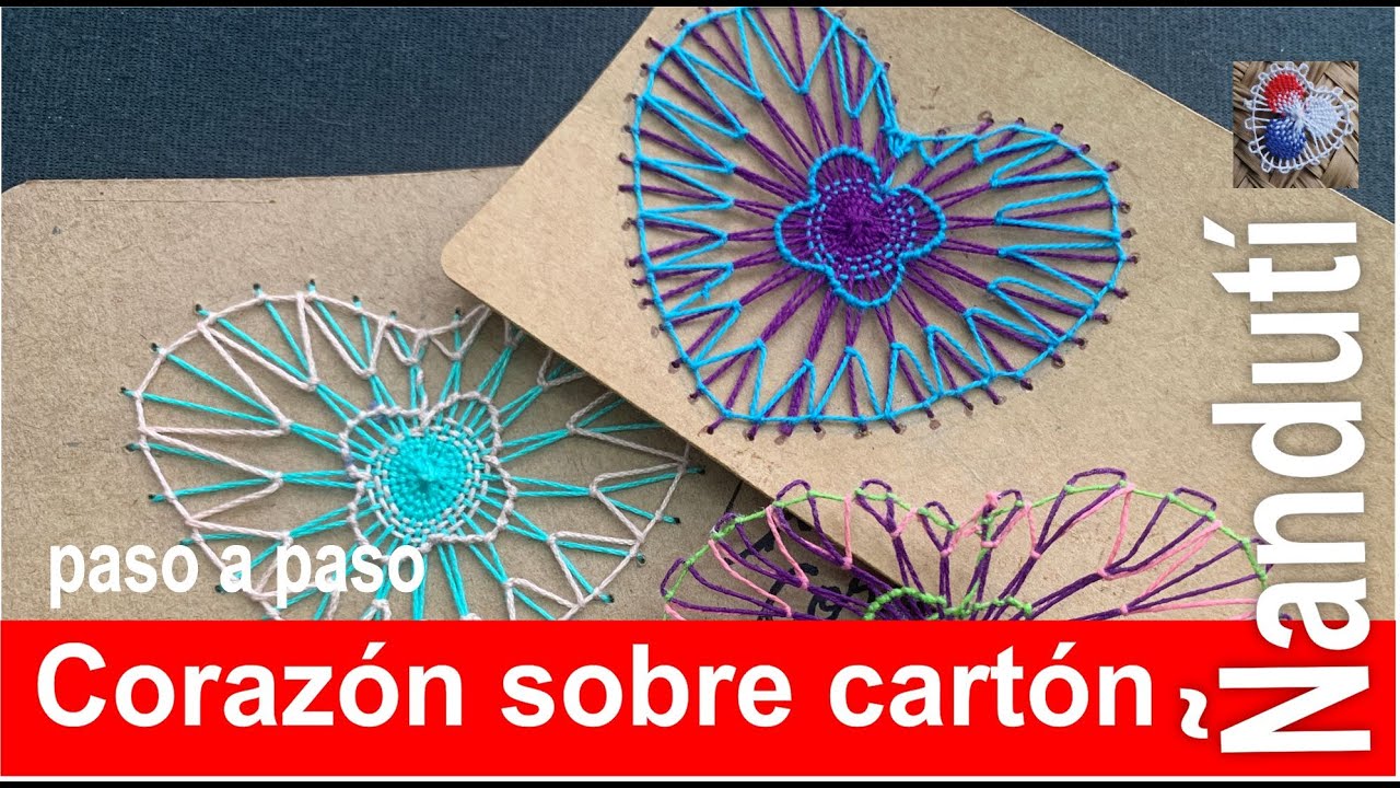 ¡IMPRESIONANTE! Tejido Ñanduti sobre cartón paso a paso (fácil y rápido) 🌟❤️