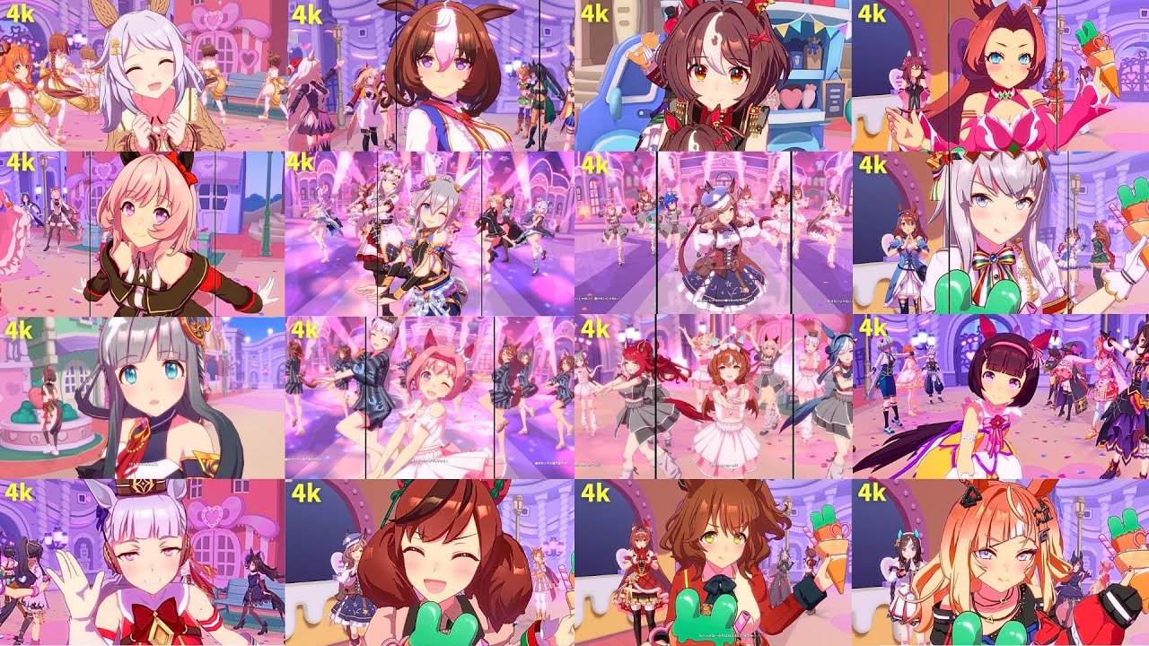 「めにしゅき♡ラッシュっしゅ！」作業用・16人メドレー・4k60fps・疑似全画面対応【ウマ娘】