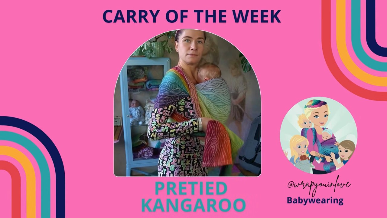 pretied kangaroo [ carry of the week ] newborn babywearing with a short woven wrap