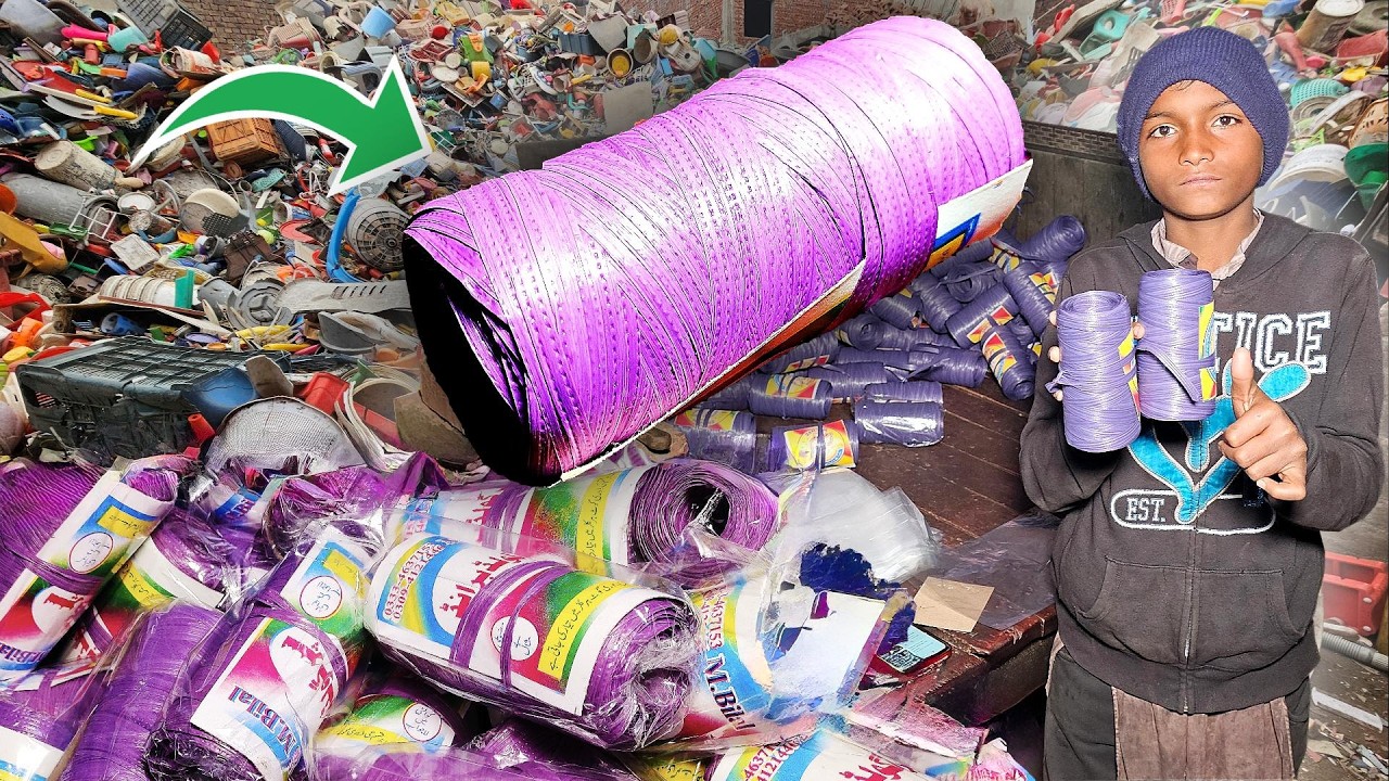 Amazing Recycling Process: Turning Waste Plastic Scraps into High-Quality Nylon Rope Roll