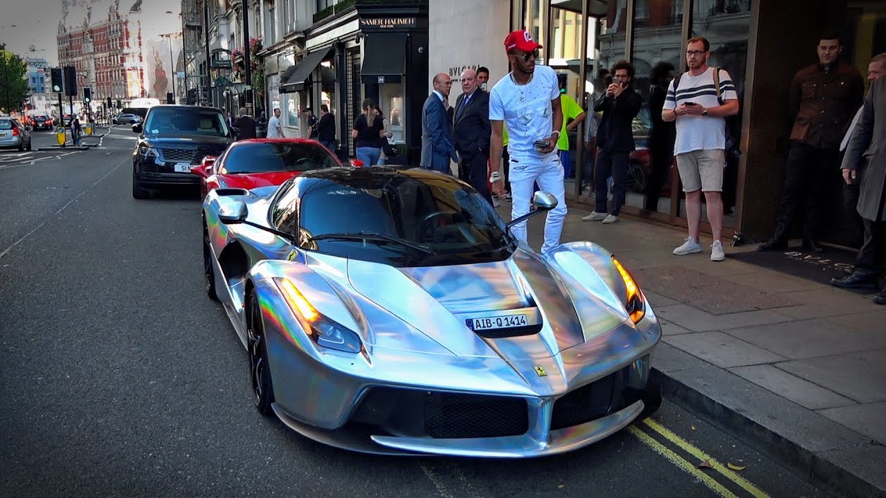 Arsenal football player Aubameyang driving his £3 Million LaFerrari in Central London!!!