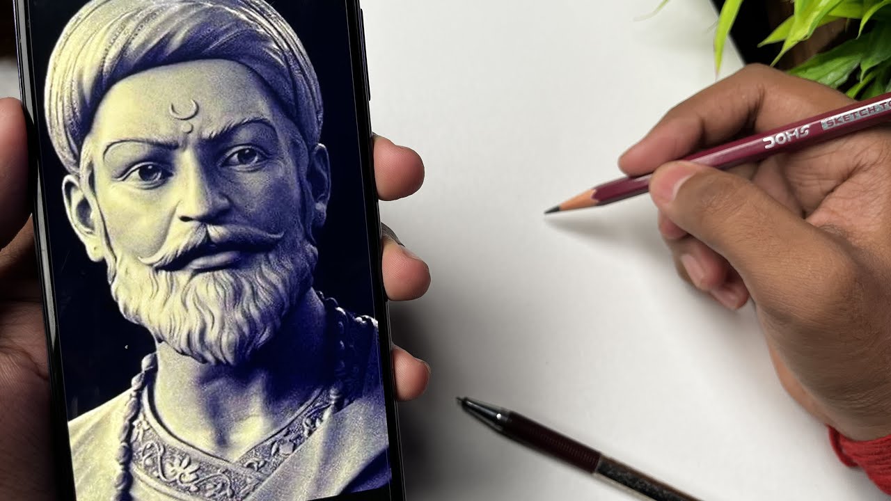 How to draw Chhatrapati Shivaji Maharaj,  Shivaji Drawing,  Outline Tutorial