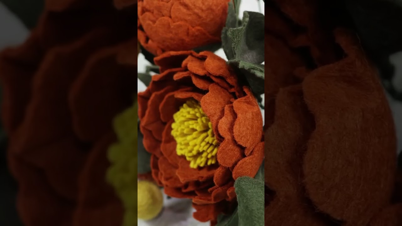 #flowermaking #feltflowers #flowerbouquet #fallflowers #feltcrafts #crafting #feltflowermaking