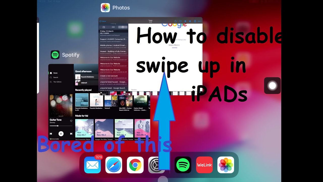 How to Remove or disable &ldquo;swipe up to go home&rdquo; gesture? : ipad