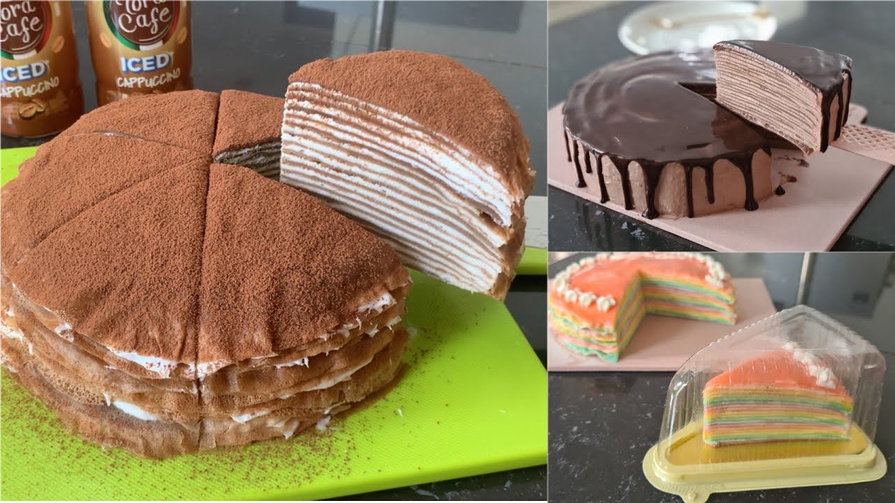 Cake mewah ala caffe ternyata buatnya mudah gak perlu oven, membuat mille crepe cake sendiri dirumah