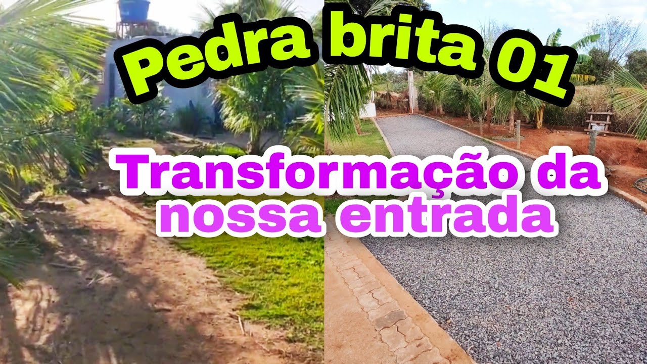 Colocamos pedra brita 01 na entrada de casa, e ficou maravilhoso 🤩