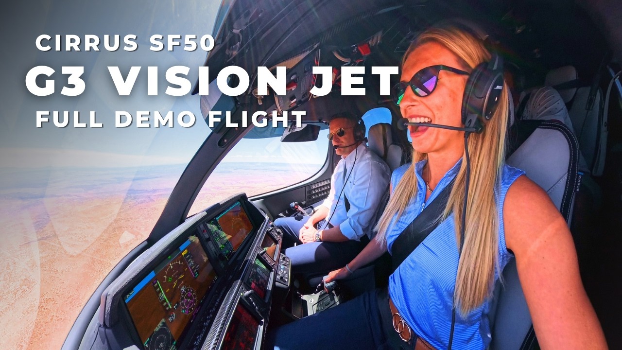 Самолет Cirrus SF50 G3 Vision Jet &mdash; полный полет с пилотом-демонстратором с завода | От запуска д...