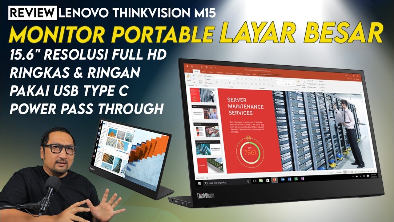 Layar Ekstra, Portable, Ukuran Besar, untuk Pakai di Mana Saja - Review Lenovo ThinkVision M15