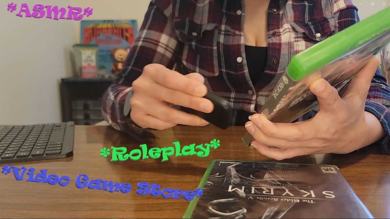 Video Game Store Roleplay ASMR (Soft-Spoken) *Controllers, Cases, Typing, CD Binder, Card Swiping*