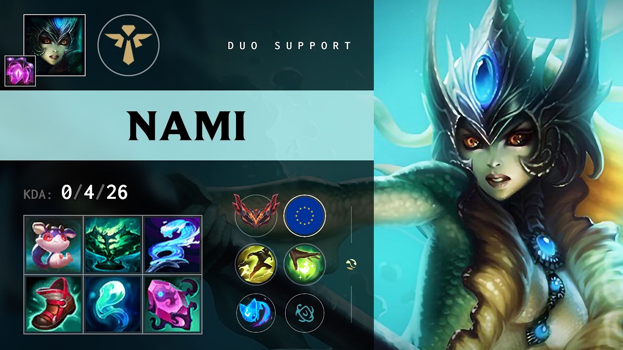 Nami Support vs Nautilus - EUW Grandmaster Patch 26.12