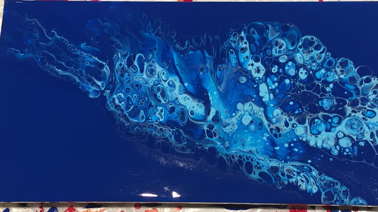 (132) Acrylic Pour- Flip and Drag with Just Two Colors