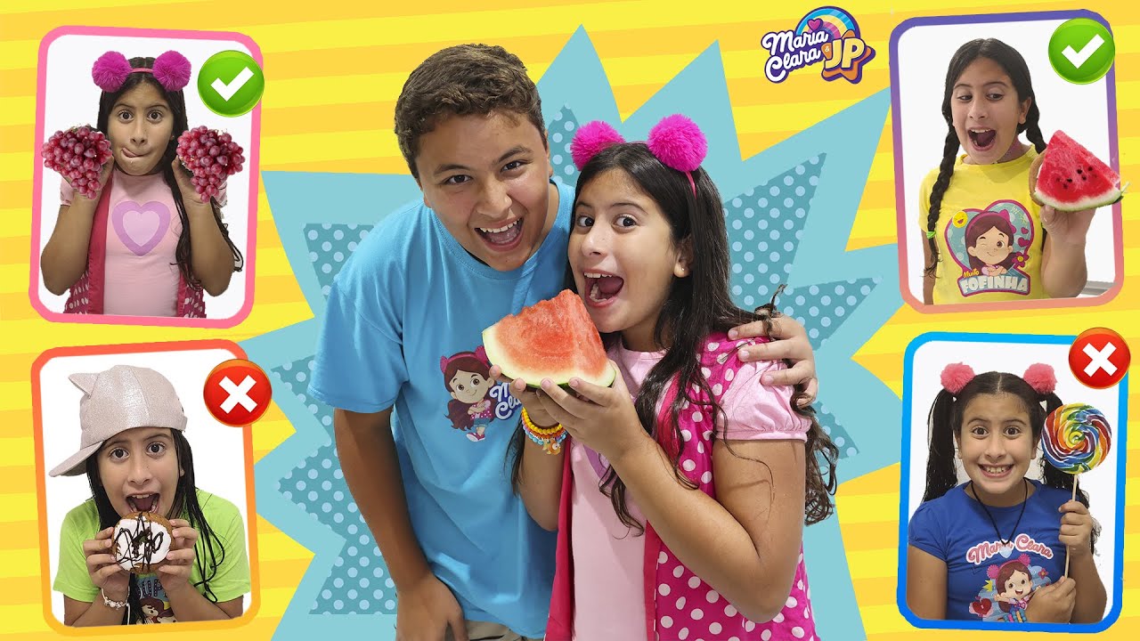 Maria Clara e JP mostram que frutas são melhores que doces | Educação alimentar para crianças