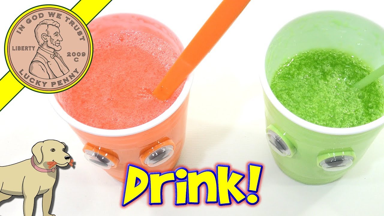 Halloween Edible Red Cherry Slime & Green Lime Slime In A Cup - Eat Slime! Candy & Toy Review