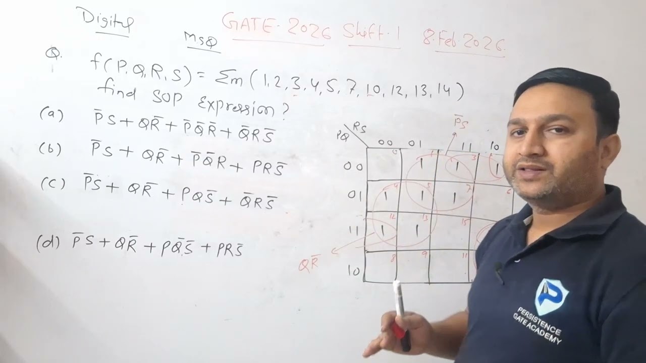 GATE 2026 CSE | DIGITAL Q2 K MAP | Detailed Solutions | Computer Science Engg | 8 Feb Shift 1