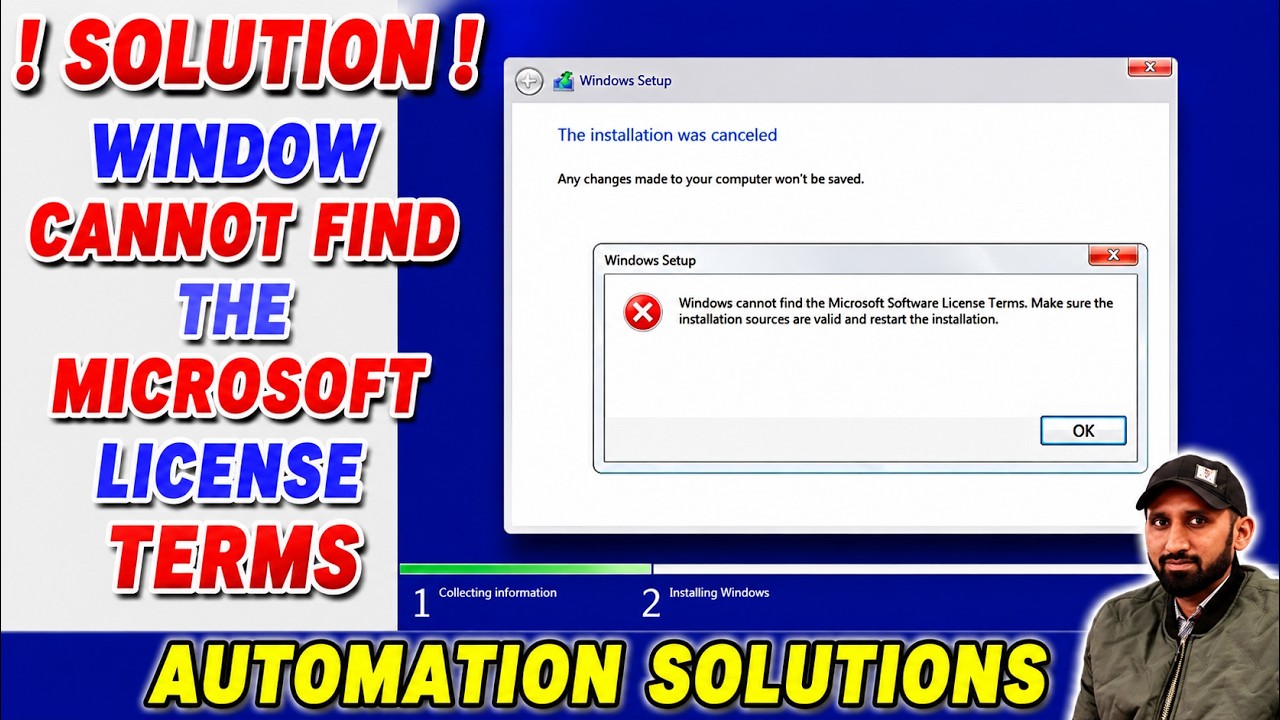 Error: Window cannot find the Microsoft License Terms. Window 7/8/10/11/12/16/19/22 Virtual Machine