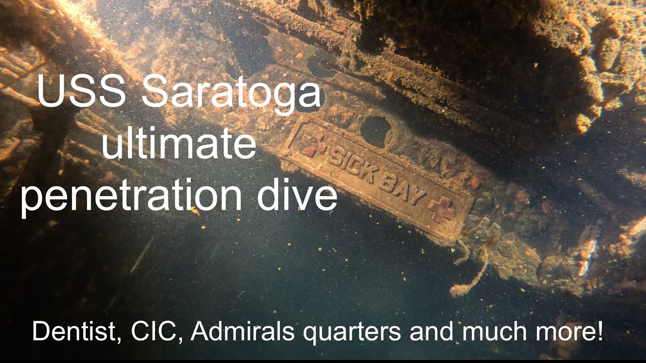USS Saratoga uncut penetration - dentist chairs, CIC & Admirals Quarters - loads of details 