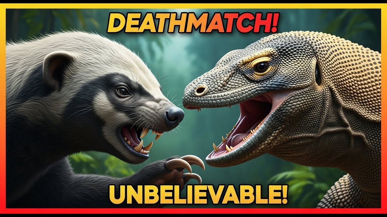 Wild Animals Face DEADLY Showdown: Honey Badger Takes on Komodo Dragon