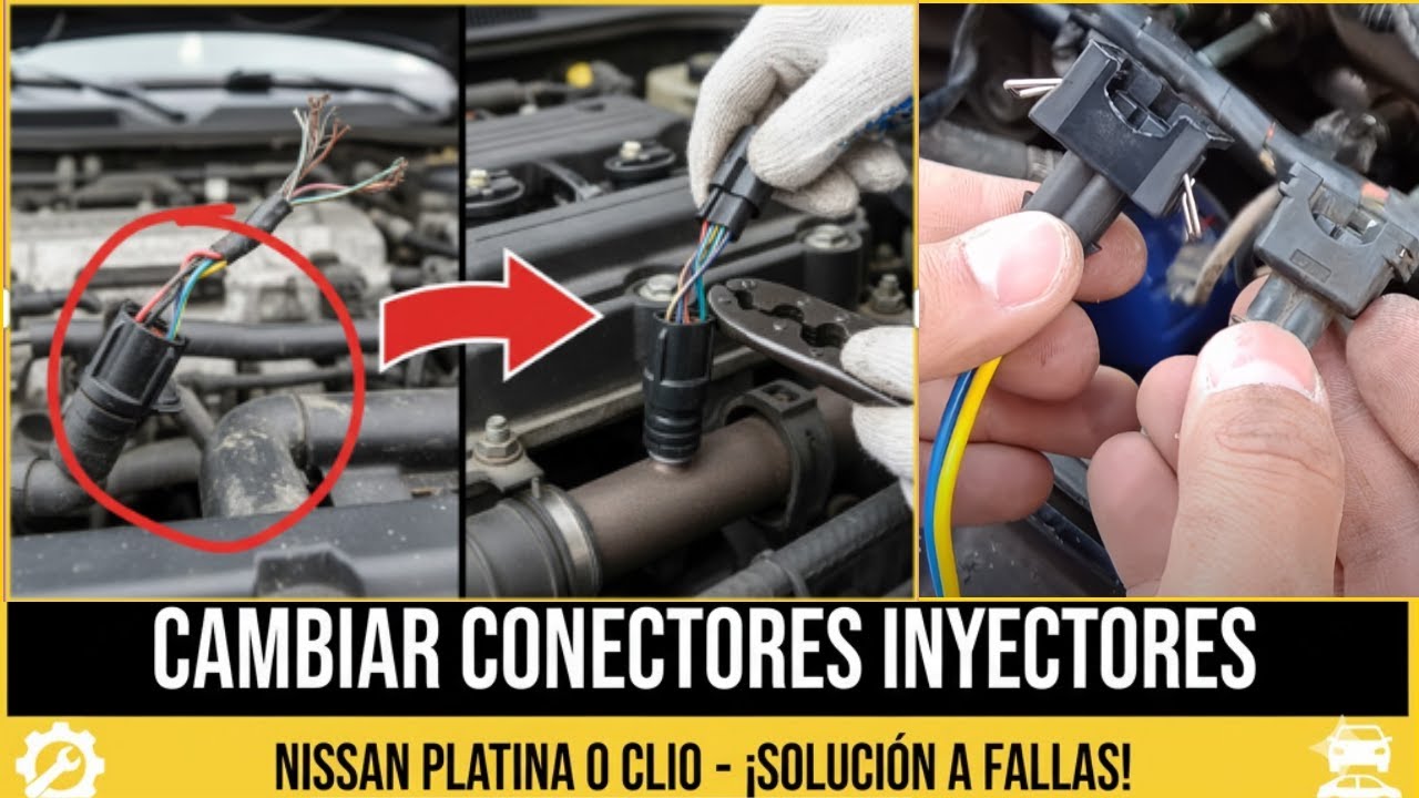 Como cambiar los conectores de los inyectores en un nissan platina o renault clio 1.6 manual o  auto