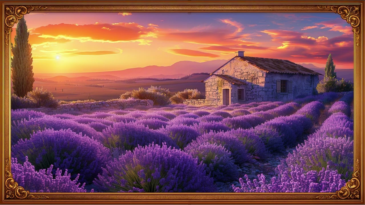 TV Wall Art 4K | Lavender Field Sunset Landscape | 2 Hour 4K Wall Art