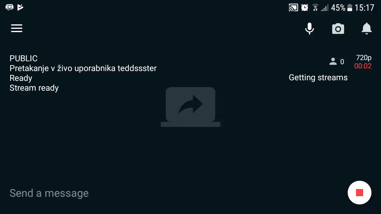 Pretakanje v živo uporabnika teddssster