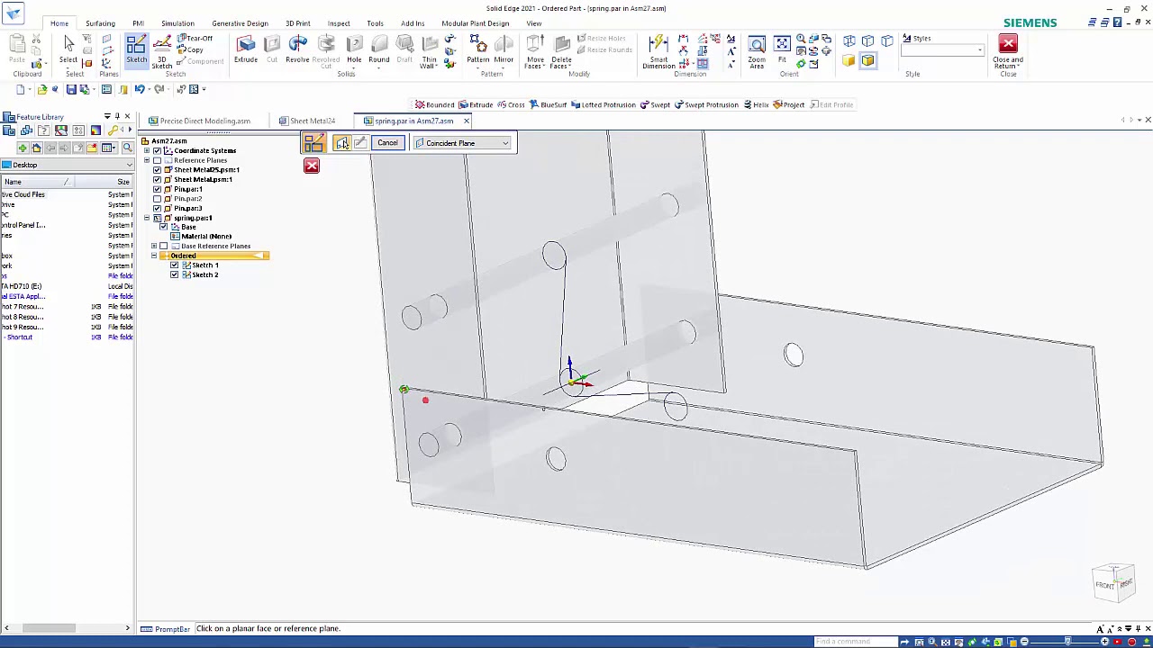 Creating a spring in Solid Edge