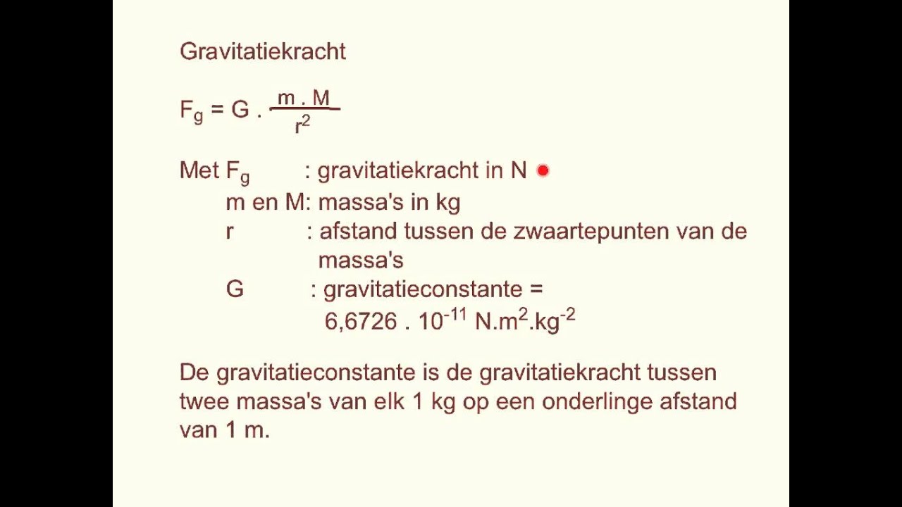 Natuurkundeles 10.3 Gravitatiekracht