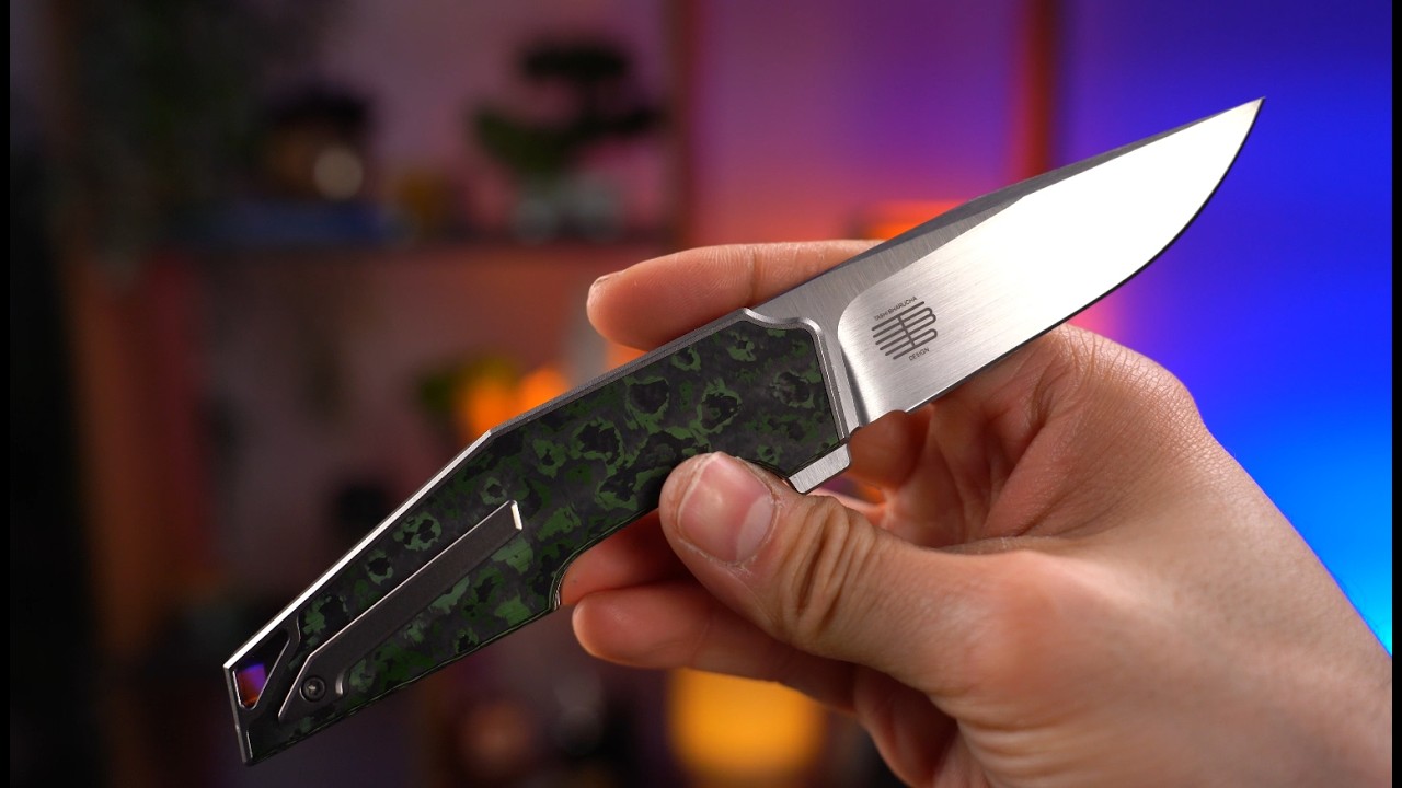 Нож WE Knife OAO satin сталь 20CV рукоять Gray Ti/Jungle Wear FatCarbon (WE23001-3)