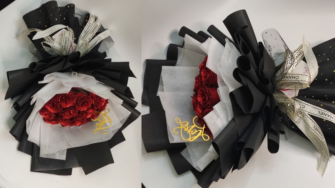 Cách bó hoa kim tuyến nhiều giấy ít hoa để được bó hoa to | Thanh Vân Flower