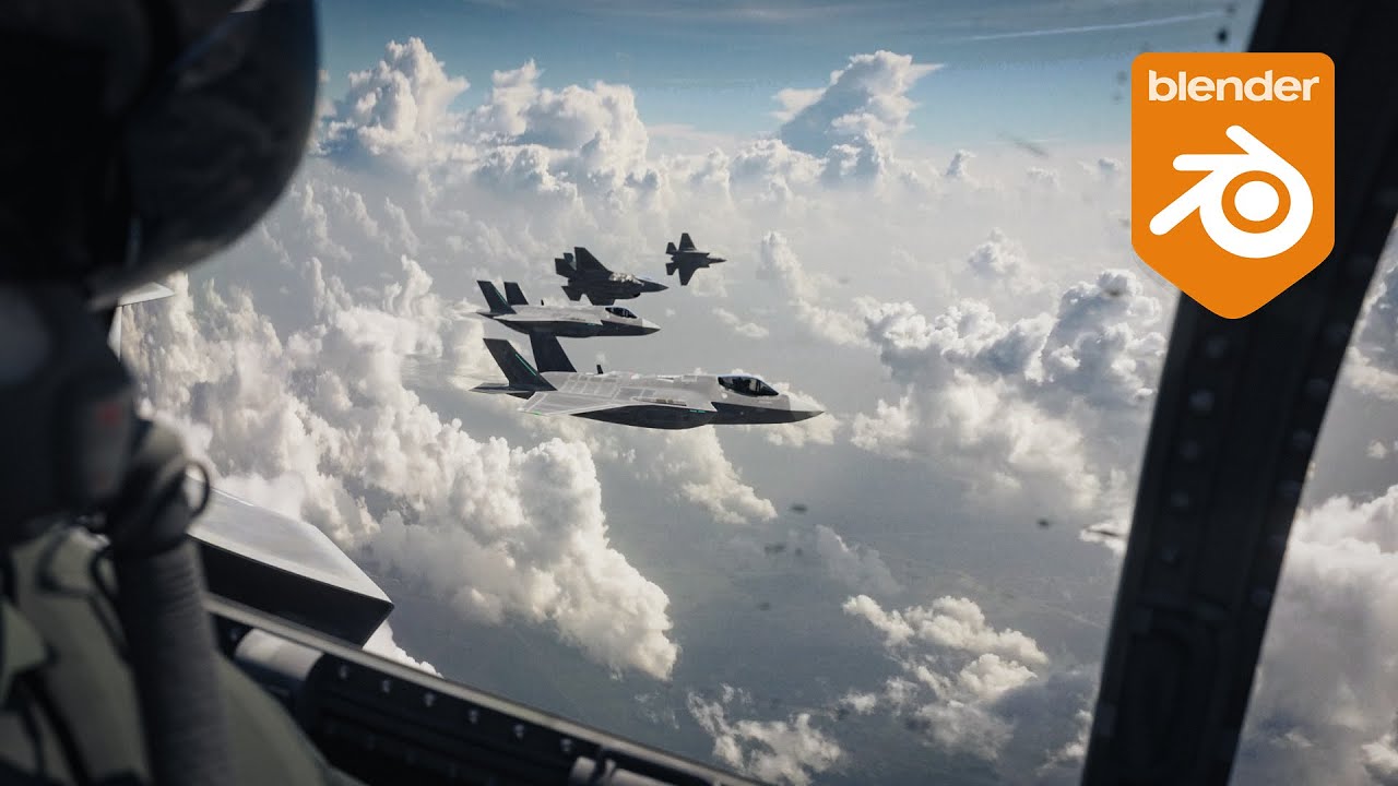 Анимация самолетов F-35 в Blender