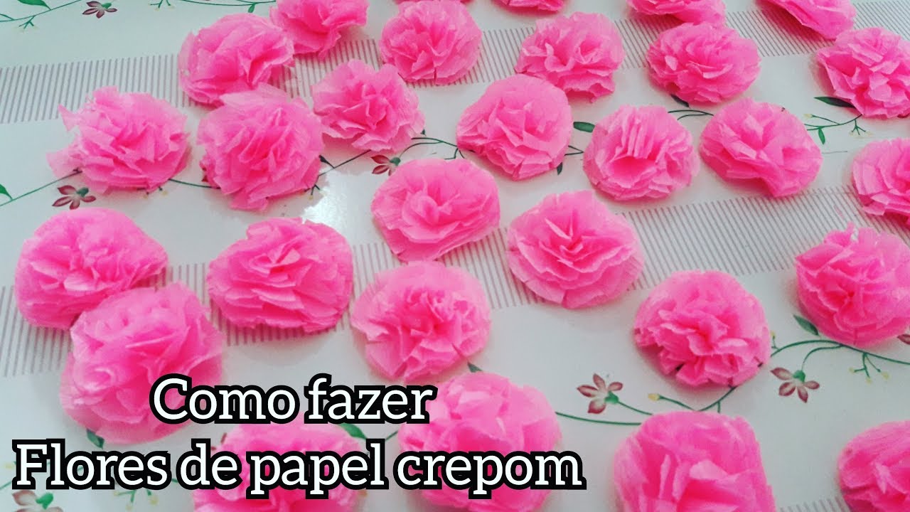 Como fazer flores com papel crepom