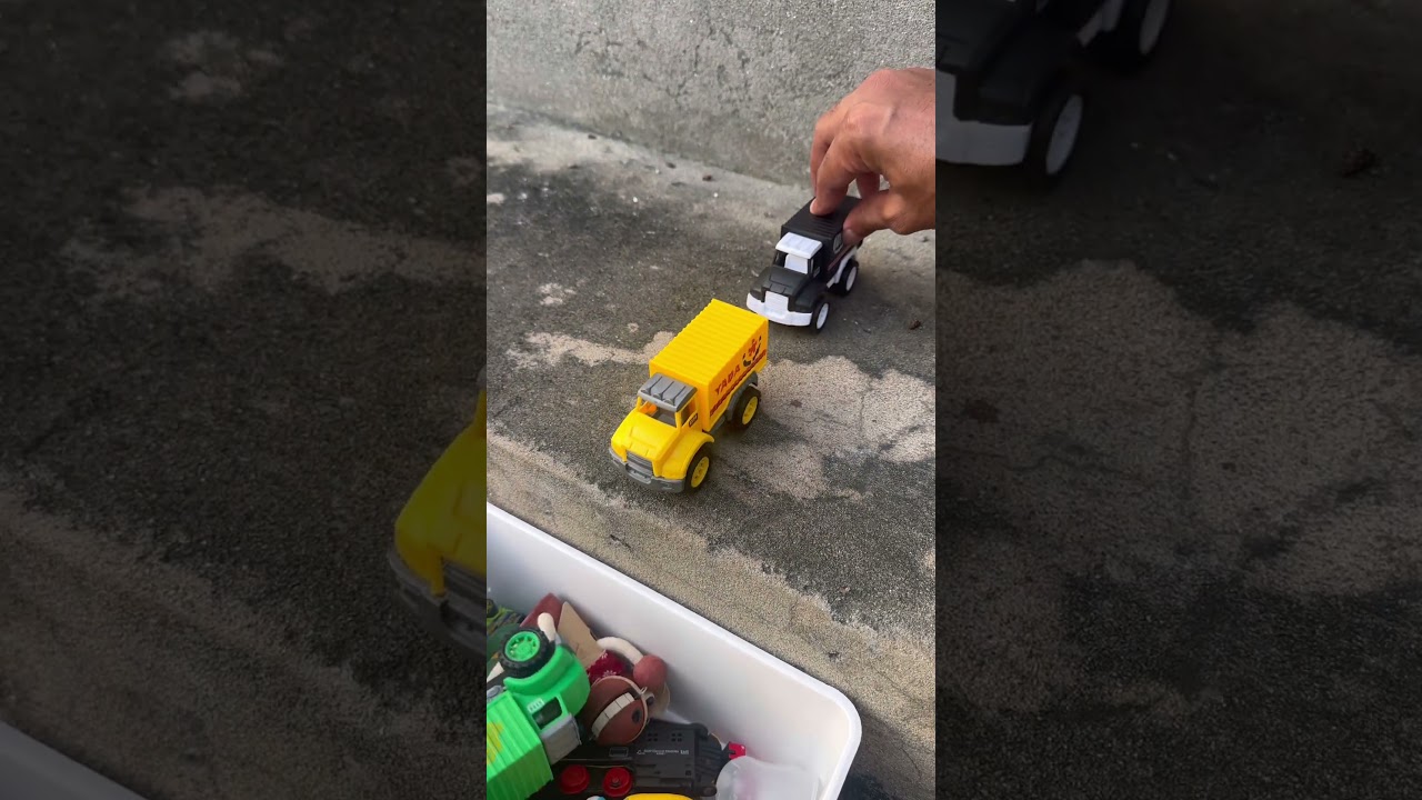 Toy Trucks Sliding Challenge 🛤️#mhtv #toys #shorts