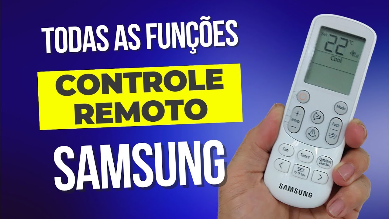 Todas as funções do controle remoto do Ar condicionado Samsung Wind free