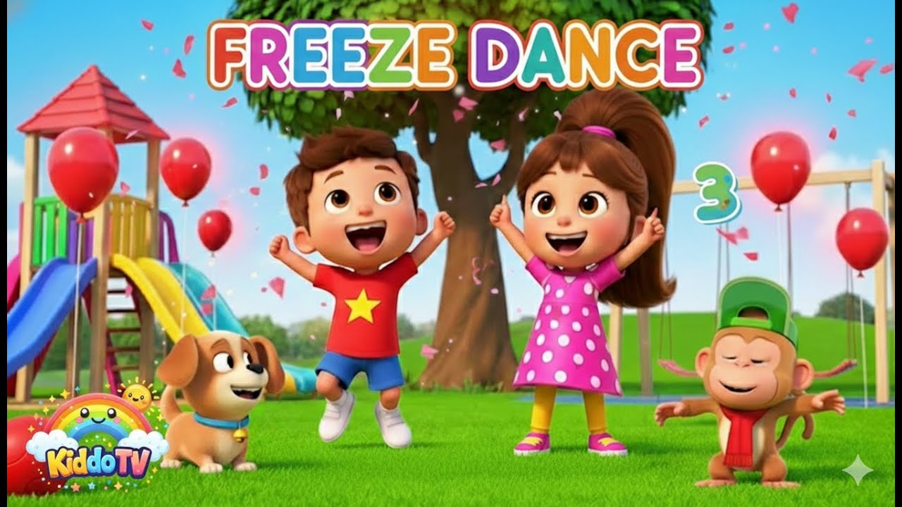 Freeze Dance Song for Kids🎶🧊 | Move & Freeze | Fun Kids Activity | Learn While Dancing 🕺💃