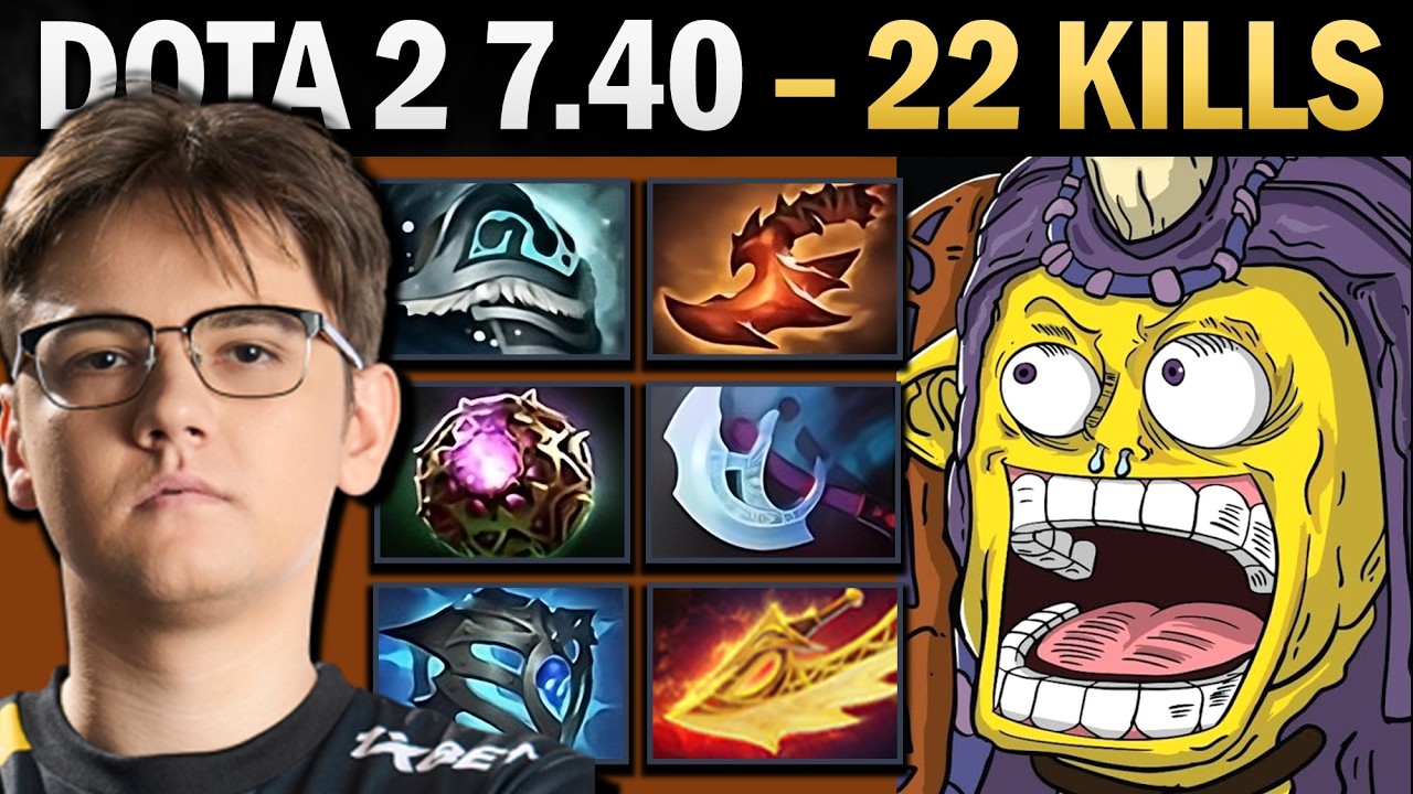 Алхимик, профессиональный керри с 22 убийствами и умением Rattlecage — Dota 7.41